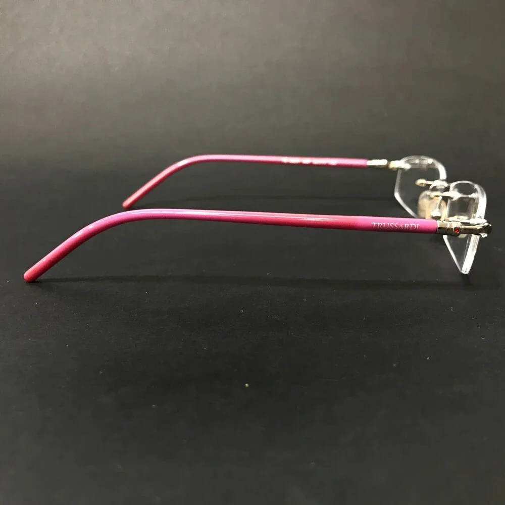 Trussardi Eyeglasses Frames TE 10831 A97 Pink Silver Rectangular 52-17-130